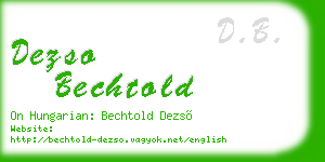 dezso bechtold business card