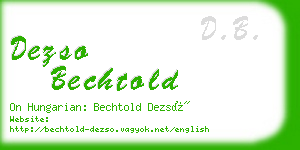 dezso bechtold business card